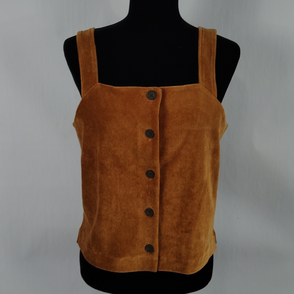 Madewell Texture & Thread Velour Corduroy Button Front Tank Top